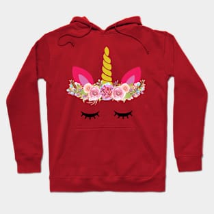 Floral Unicorn Head Design Hoodie